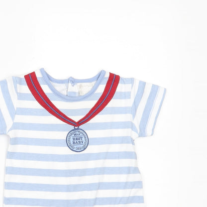 mamas & papas Baby Blue Striped  Romper One-Piece Size 3-6 Months