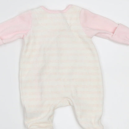 Mothercare Girls Pink Striped  Babygrow One-Piece Size Newborn