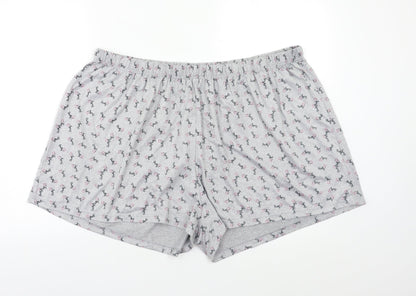 Preworn Womens Grey Geometric   Pyjama Pants Size 3XL