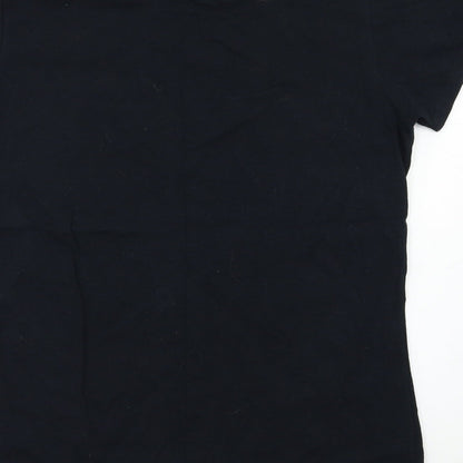 Womens UK Size M Gildan Black Basic T-Shirt