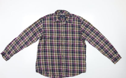 Mens UK Size L M&S Multicoloured  Button-Up Long Sleeve Casual Shirt