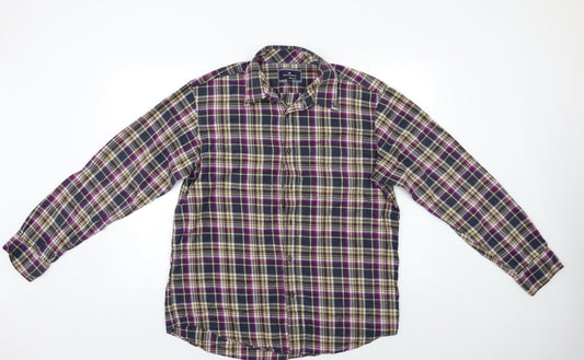 Mens UK Size L M&S Multicoloured  Button-Up Long Sleeve Casual Shirt