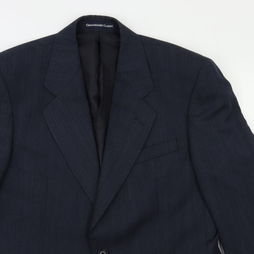 Mens UK Size 38 Greenwoods Regular Blue Suit Jacket
