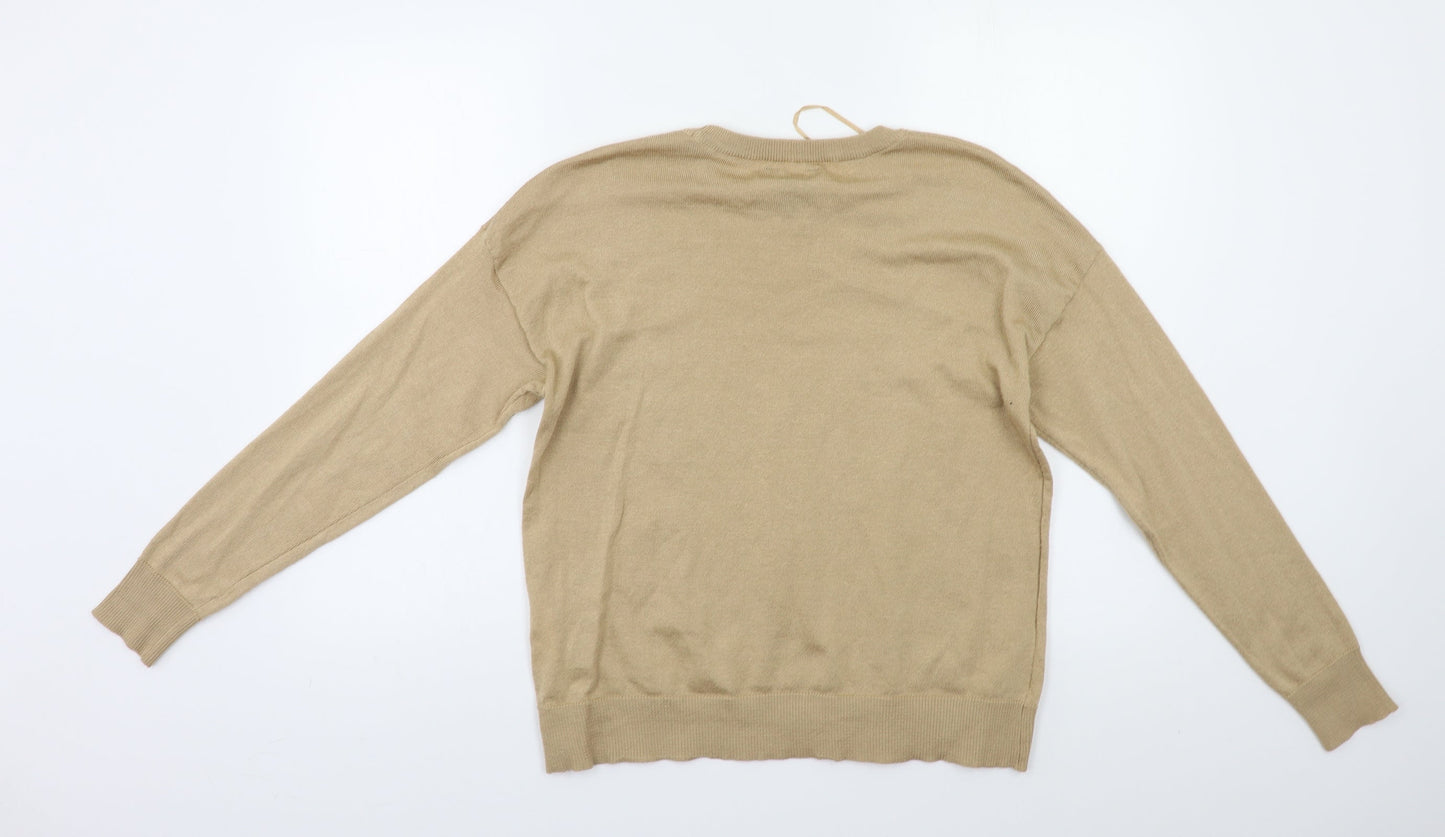 Womens UK Size S New Look Beige Pullover Jumper