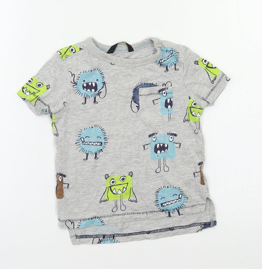 George Baby Grey Geometric  Basic T-Shirt Size 12 Months