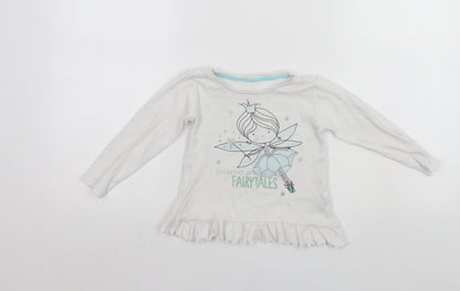Dunnes Stores Girls White   Tunic Jumper Size 2-3 Years