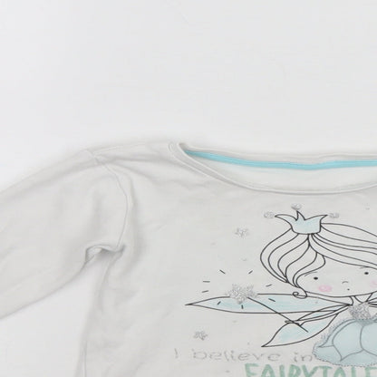 Dunnes Stores Girls White   Tunic Jumper Size 2-3 Years