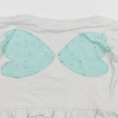 Dunnes Stores Girls White   Tunic Jumper Size 2-3 Years