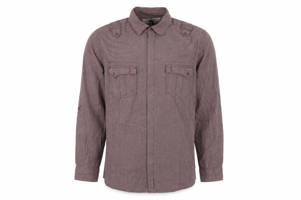 Mens UK Size L Lime Purple  Button-Up Long Sleeve Casual Shirt