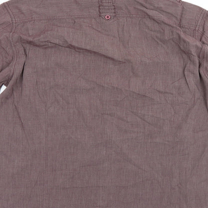 Mens UK Size L Lime Purple  Button-Up Long Sleeve Casual Shirt