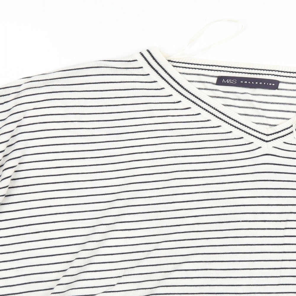 Womens UK Size M M&S White Pullover Jumper