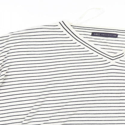 Womens UK Size M M&S White Pullover Jumper