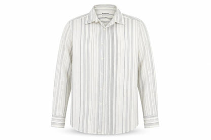 Burton Mens White Striped   Button-Up Size L