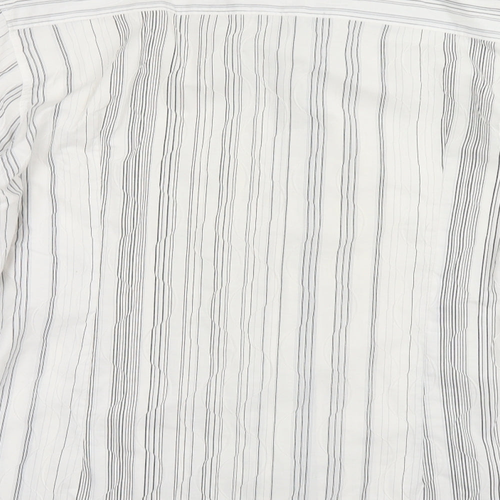 Burton Mens White Striped   Button-Up Size L