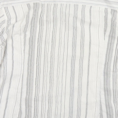 Burton Mens White Striped   Button-Up Size L