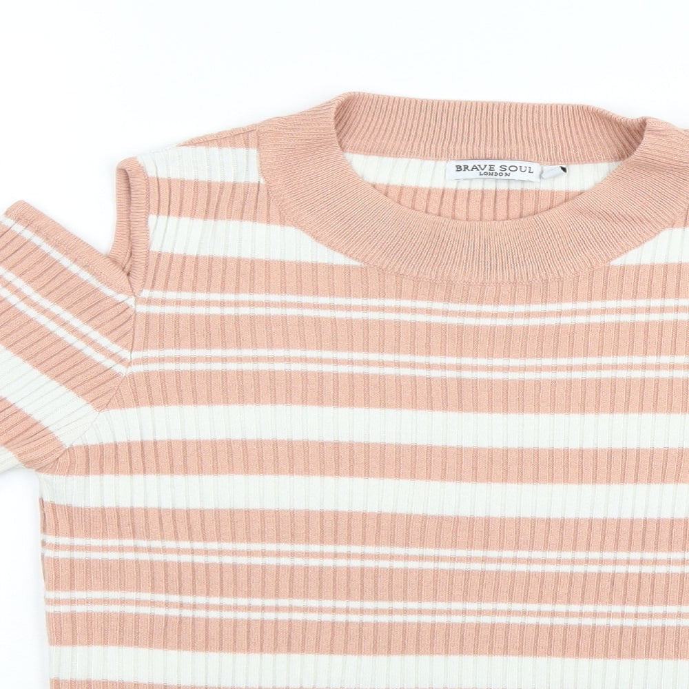 Womens UK Size 14 Brave Soul Pink Pullover Jumper