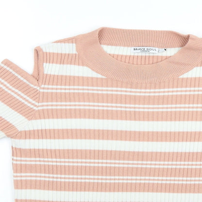 Womens UK Size 14 Brave Soul Pink Pullover Jumper
