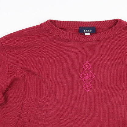 4 Me Womens Pink  Knit Pullover Jumper Size L