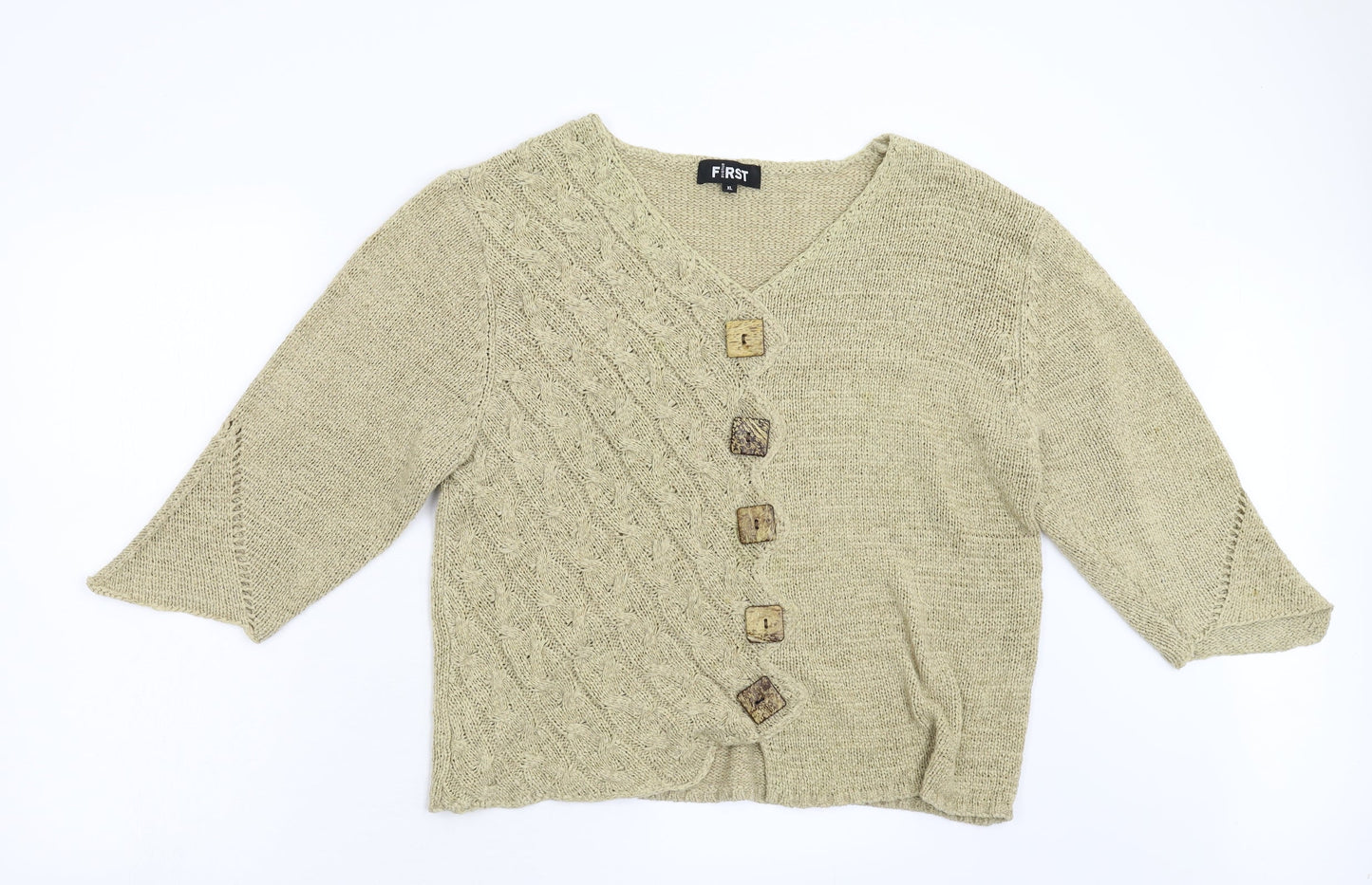 Womens UK Size XL First Avenue Beige Pullover Jumper