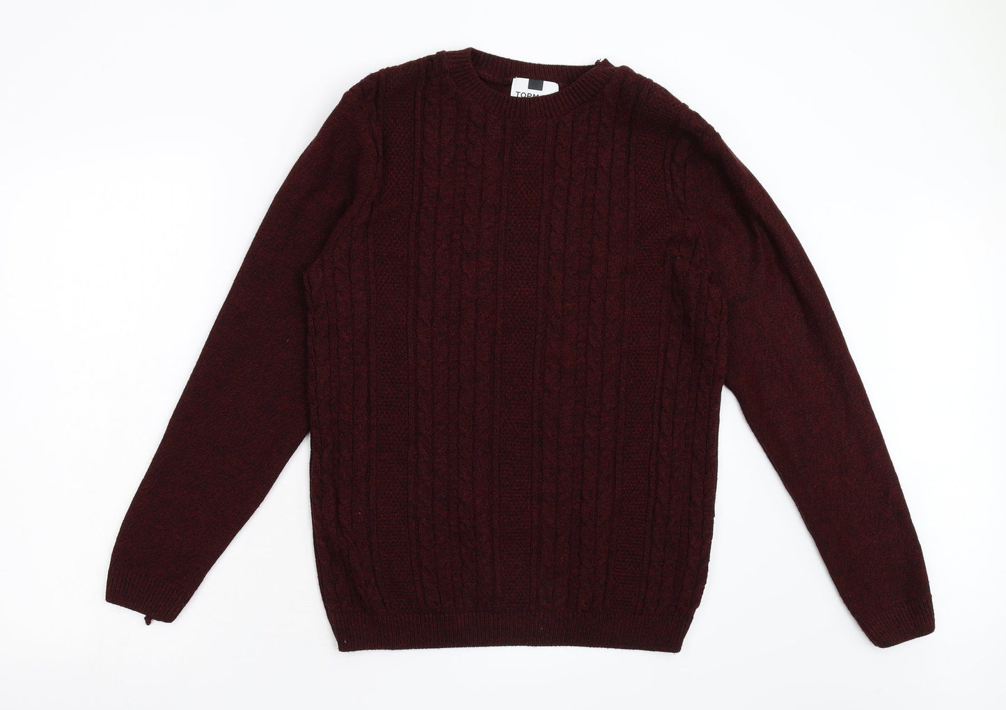 Topman Mens Red  Knit Pullover Jumper Size S