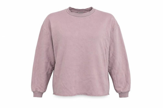 Front view of ASOS women’s pink pullover sweatshirt, size XS