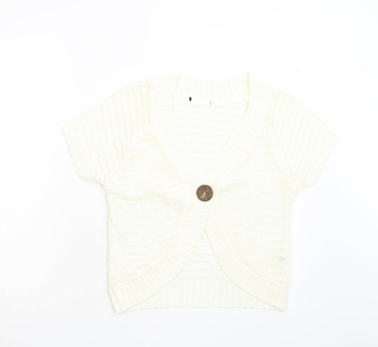 Womens UK Size M BM Ivory Cardigan Jumper