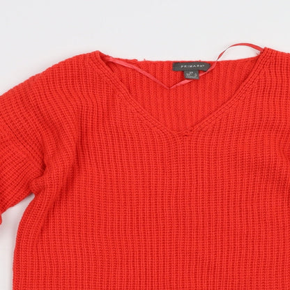 Primark Womens Orange  Knit Pullover Jumper Size XS