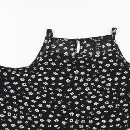New Look Girls Black Floral  Basic Blouse Size 14 Years