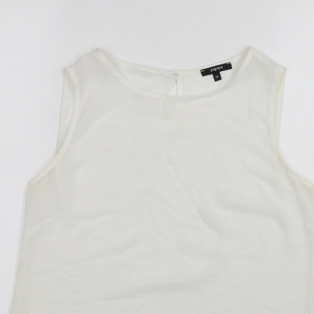 Papaya Womens White   Basic Blouse Size 10