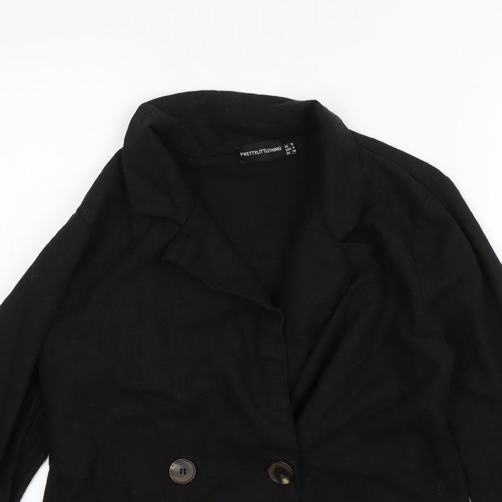 Womens UK Size 8 PRETTYLITTLETHING Black Jacket