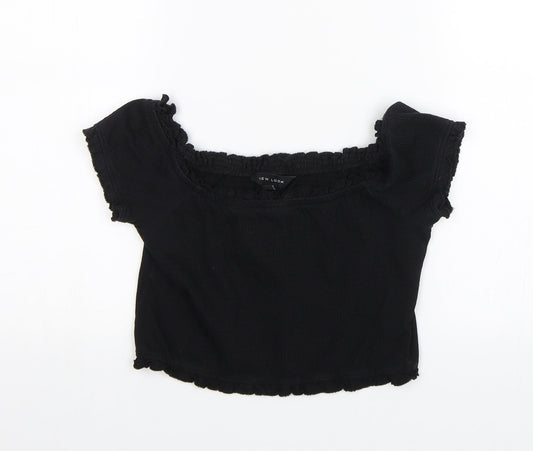 Womens UK Size 12 New Look Black Basic Blouse