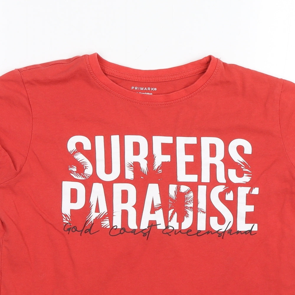 Primark Boys Red   Basic T-Shirt Size 10-11 Years  - Surfers Paradise