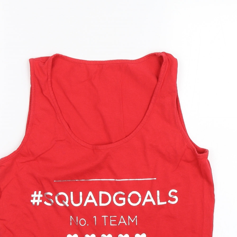 George Womens Red Solid  Top Pyjama Top Size 8  - #squadgoals