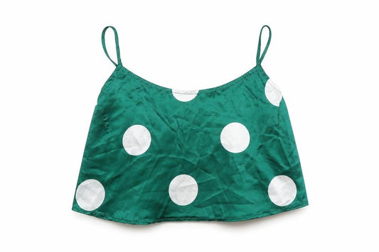 Womens UK Size 8 Nasty Gal Green Cropped Blouse