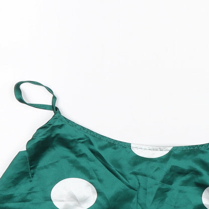 Nasty Gal Womens Green Polka Dot  Cropped Blouse Size 8