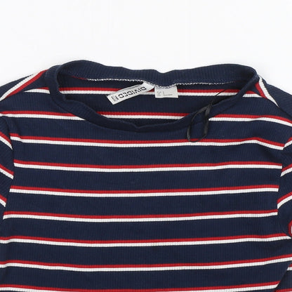 Womens UK Size S Divided Blue Basic T-Shirt