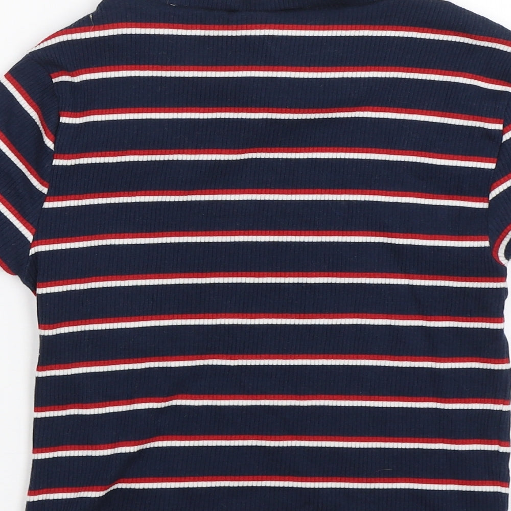 Womens UK Size S Divided Blue Basic T-Shirt
