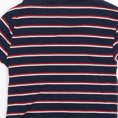Womens UK Size S Divided Blue Basic T-Shirt