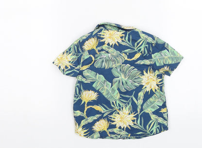 Primark Baby Blue Floral  Basic Button-Up Size 12-18 Months