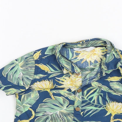 Primark Baby Blue Floral  Basic Button-Up Size 12-18 Months