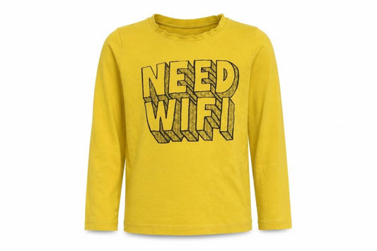 George Boys Yellow   Basic T-Shirt Size 5-6 Years  - Need WIFI