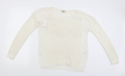 Womens UK Size M Papaya White Pullover Jumper