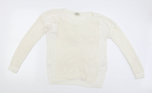 Womens UK Size M Papaya White Pullover Jumper
