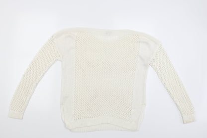 Womens UK Size M Papaya White Pullover Jumper