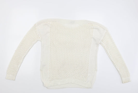 Womens UK Size M Papaya White Pullover Jumper
