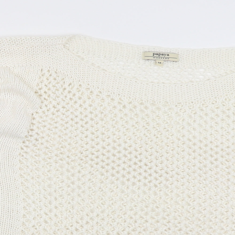 Womens UK Size M Papaya White Pullover Jumper