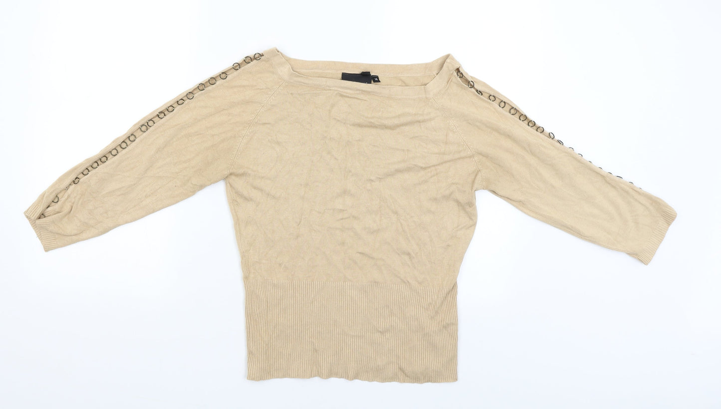Womens UK Size 14 West one Beige Pullover Jumper
