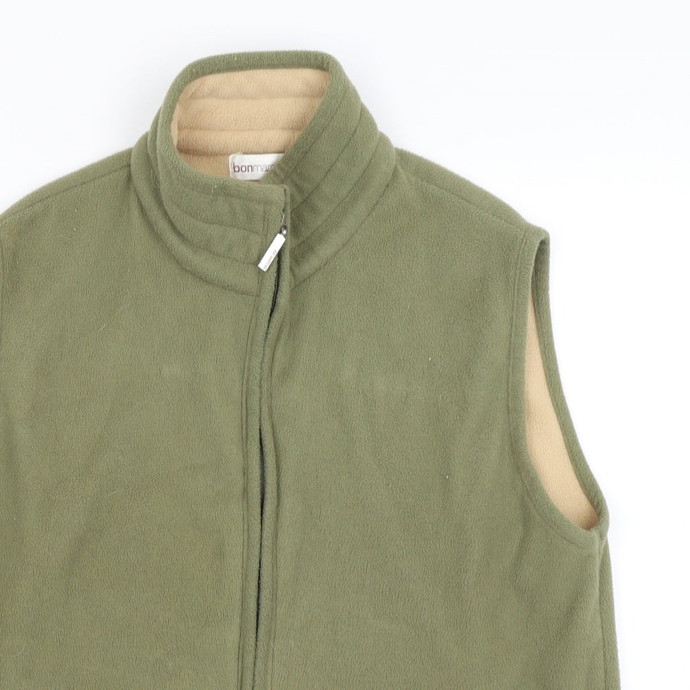 Womens UK Size M Bonmarché Green Full Zip Jumper