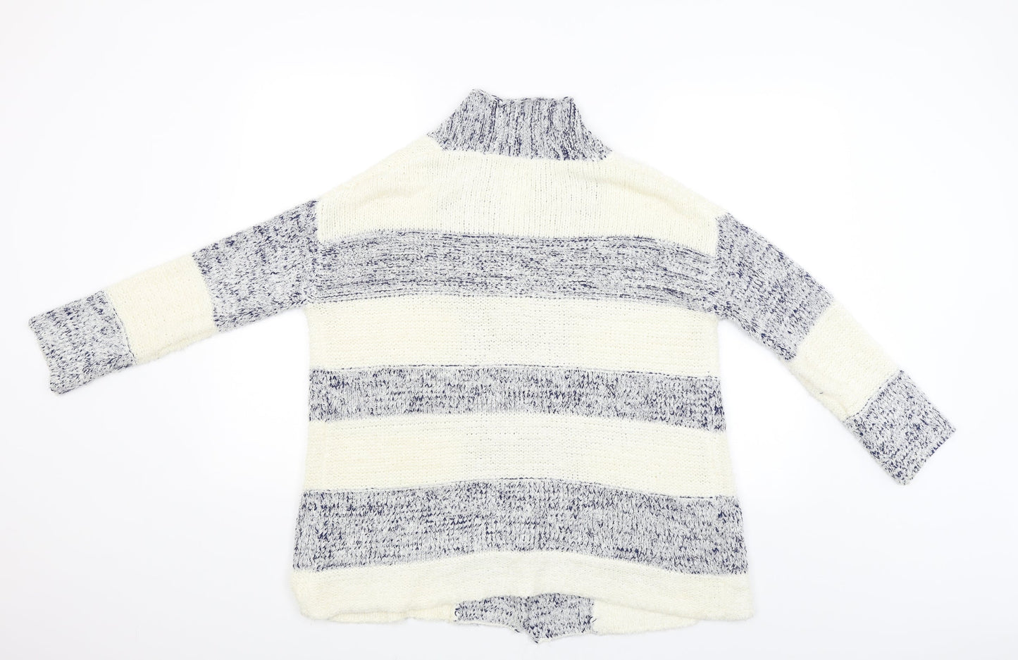 F&F Womens White Striped  Cardigan Jumper Size 6