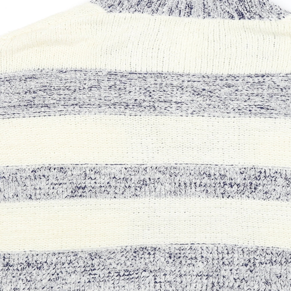 F&F Womens White Striped  Cardigan Jumper Size 6